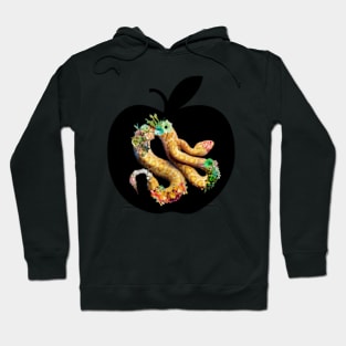 Yellow snake in black apple Hoodie